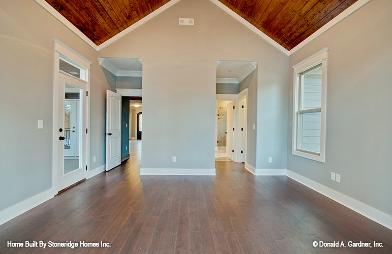 Master bedroom with doorways picture for house plan 1340 The Brodie