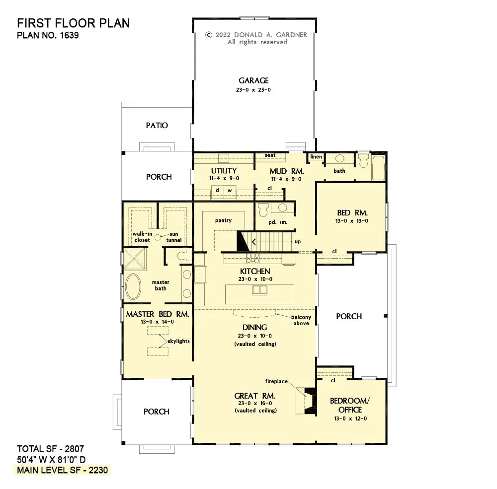 This is the first floor plan image for barndominium house plan 1639 The Buttercup