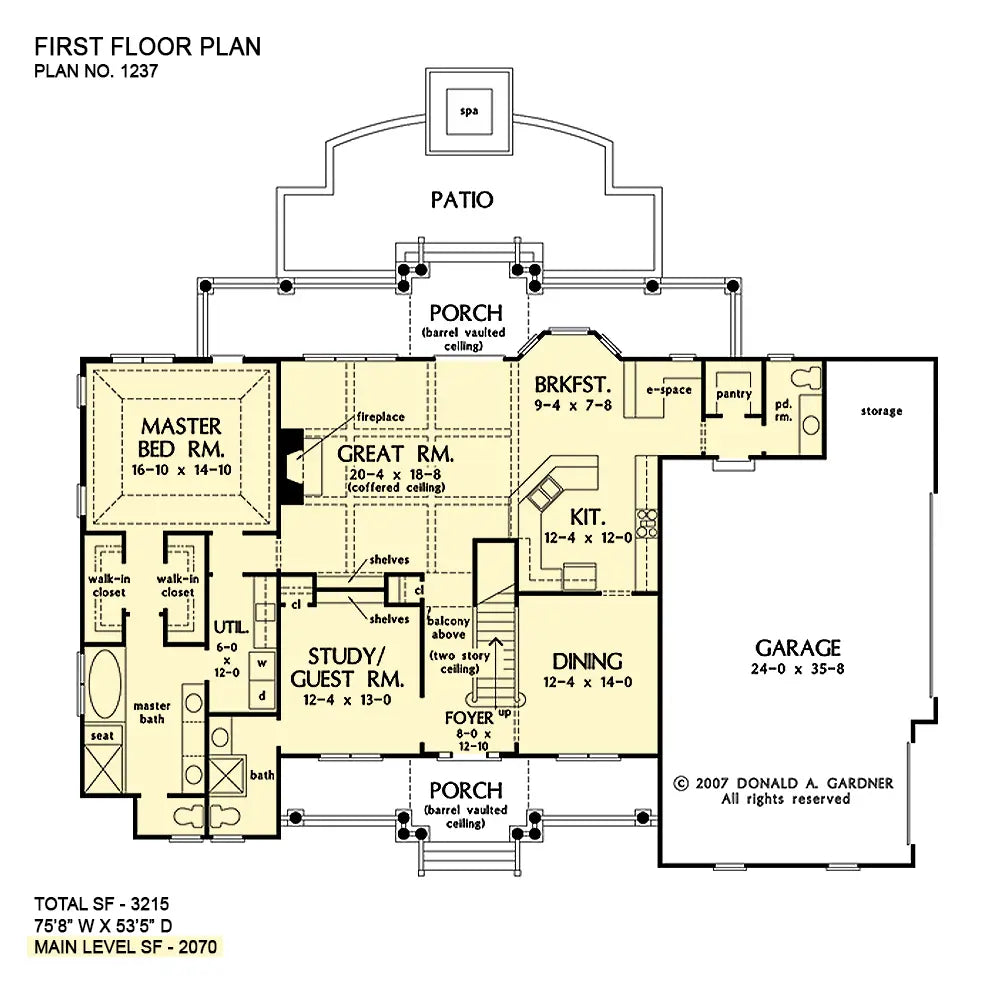 This is the first floor plan image for farmhouse house plan 1237 The Callaway