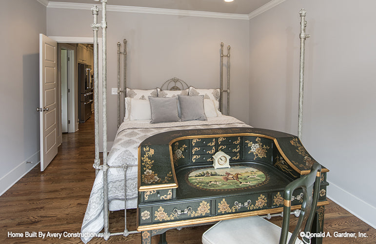 This is a picture of the bedroom of the traditional house plan 1141 The Calypso