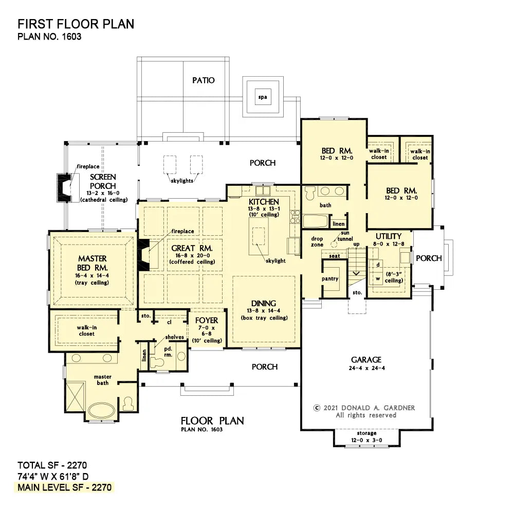 This is the first floor plan image for modern farmhouse house plan 1603 The Cassian