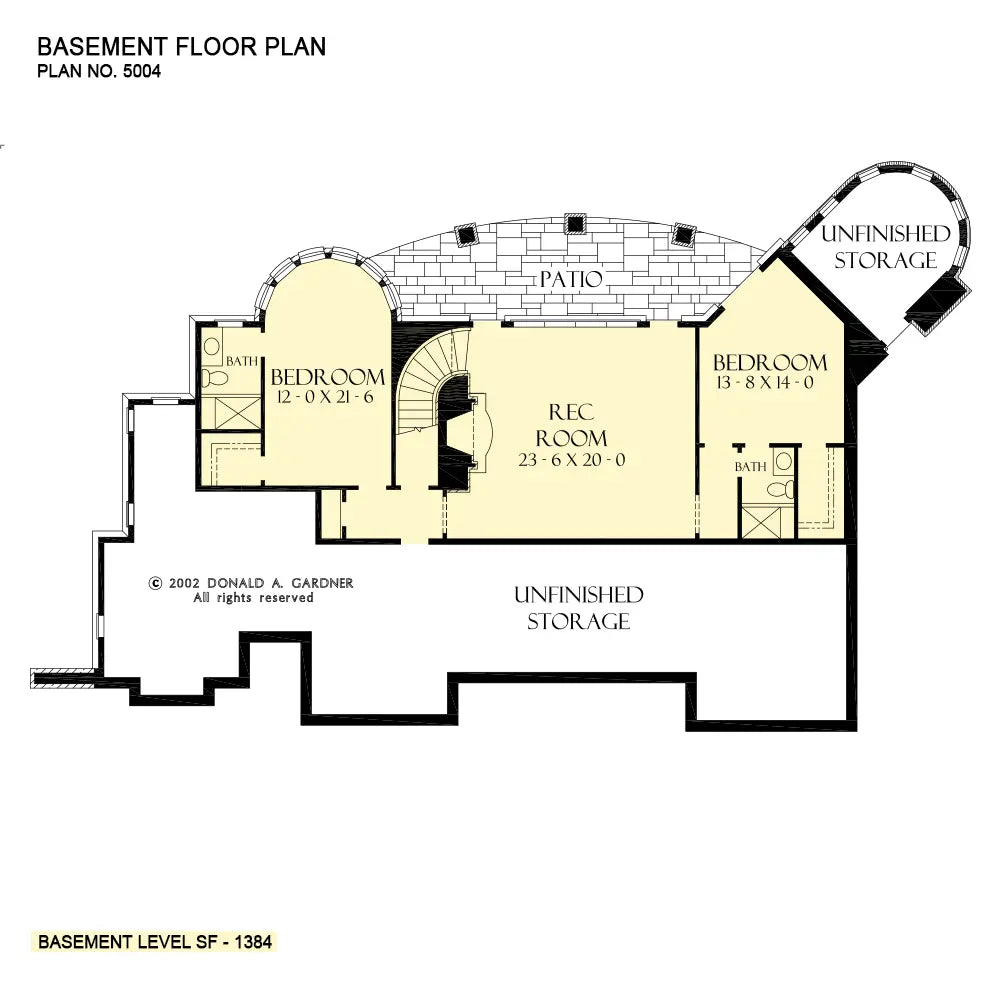 This is the basement floor plan image for luxury house plan 5004 The Cedar Court