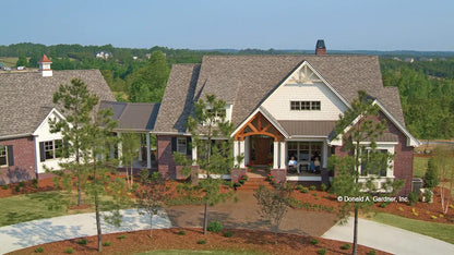 This is a photograph of the front of craftsman house plan 1125 The Cedar Ridge as built by a customer