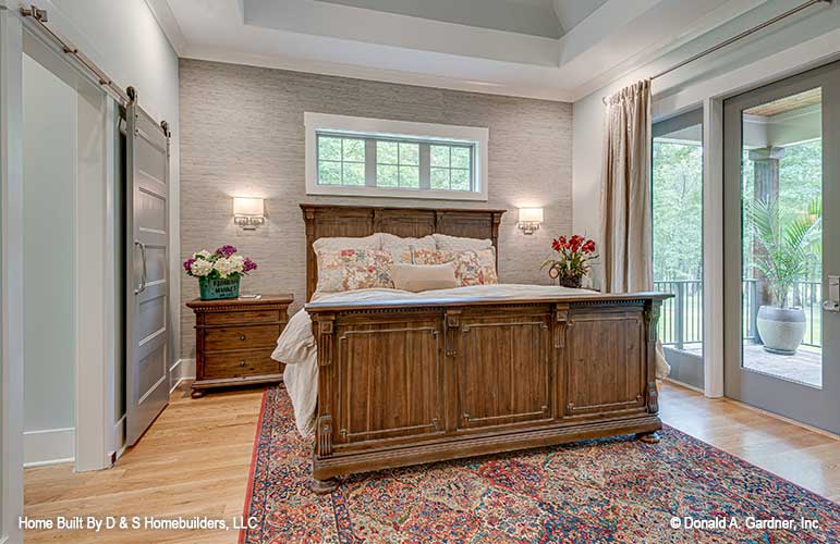 Master bedroom pictured for one story house plan 1323 The Celeste