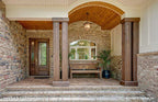Grand front porch entrance for one story house plan 1323 The Celeste