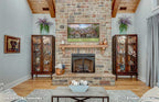 Fireplace and great room picture for one story house plan 1323 The Celeste