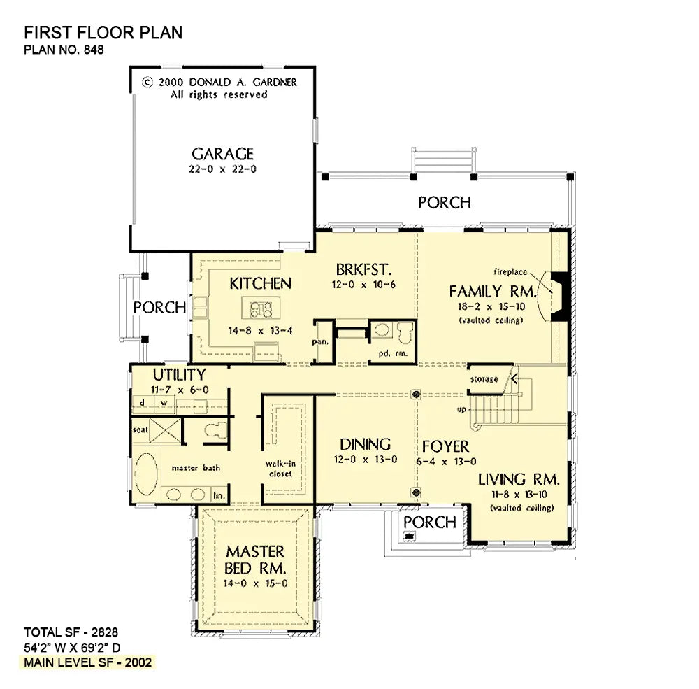 This is the first floor plan image for traditional house plan 848 The Chadwicke