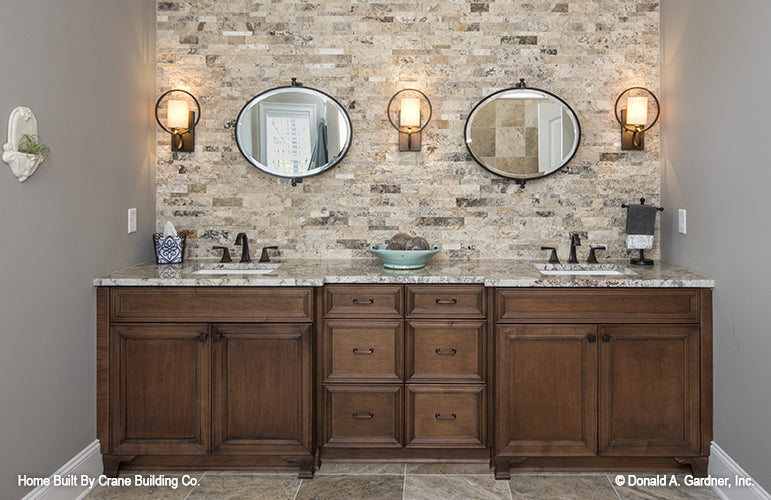 Grand vanity with double sinks of luxury house plan 1253 The Chamberlaine