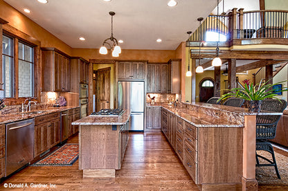 Recessed lights in the kitchen. The Chanticleer plan 810.