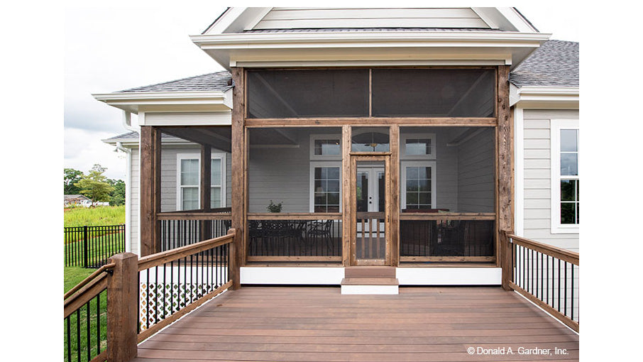 Deck off of the screened in porch. The Charlevoix plan 1068.