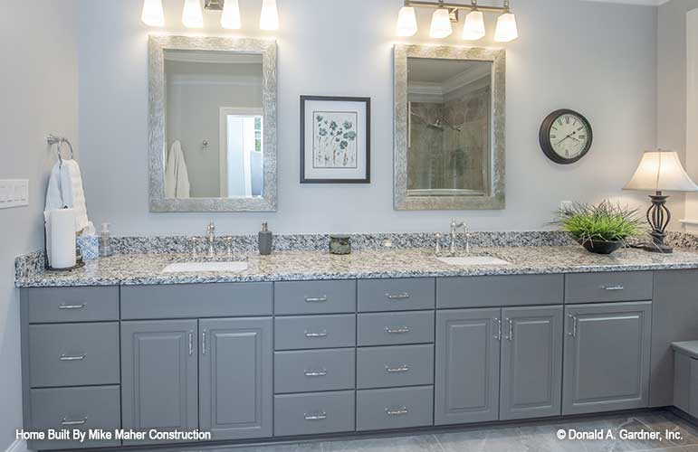 Master bathroom double sink vanity for house plan 1322 The Charlton