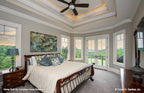 Tray ceiling and French patio doors in the master bedroom. The Chatsworth plan 1301