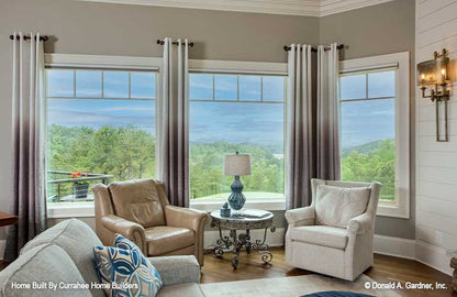 Pretty view from the large windows in the sunroom. The Chatsworth plan 1301.