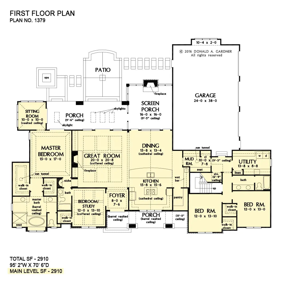 This is the first floor plan image for house plan 1379 The Chaucer