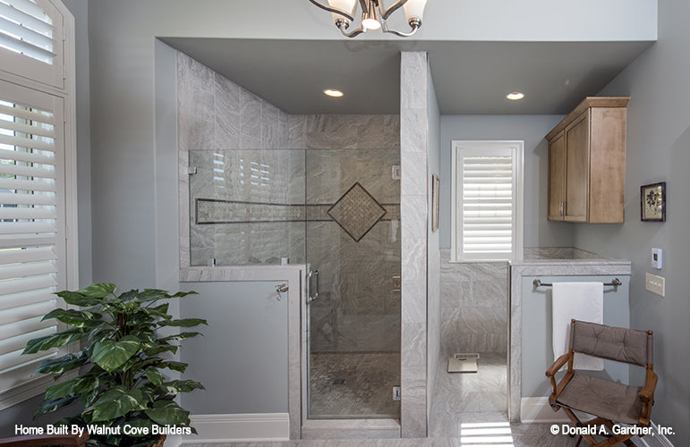 Master bathroom showing shower and toilet room for Chesnee house plan 1290