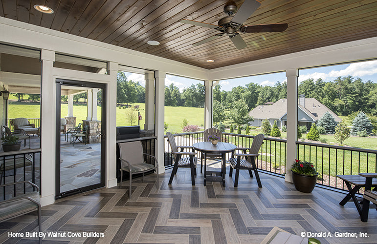 Large screen porch area for Chesnee house plan 1290