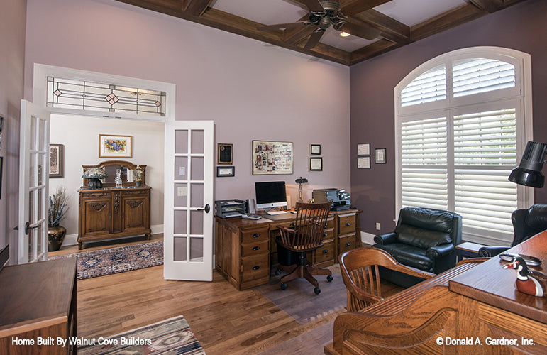 Study with foyer view pictured for Chesnee house plan 1290