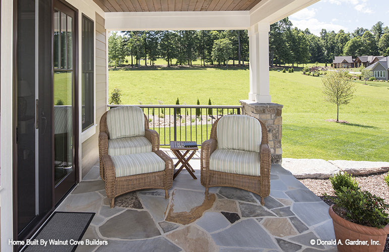 Picture of rear porch sitting space for Chesnee house plan 1290