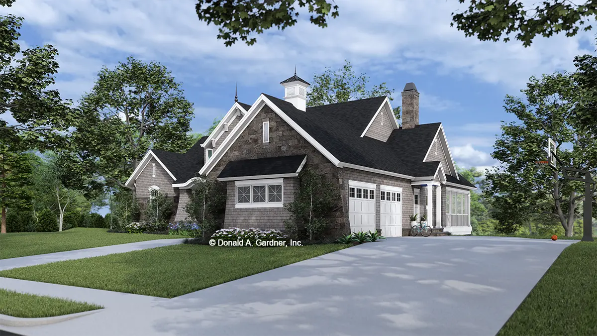 This is an alternative view of the rear of house plan 1368 The Cheyenne