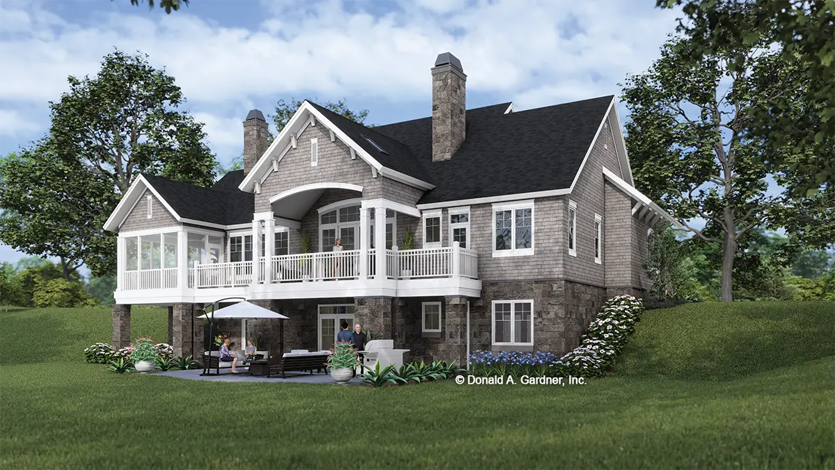 This is an alternative view of the rear of house plan 1368 The Cheyenne