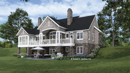 This is an alternative view of the rear of house plan 1368 The Cheyenne