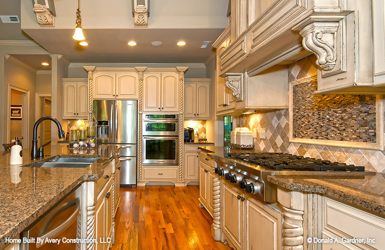 This is a photograph of the kitchen island of four bedroom house plan 1117 The Clarkson as built by a customer