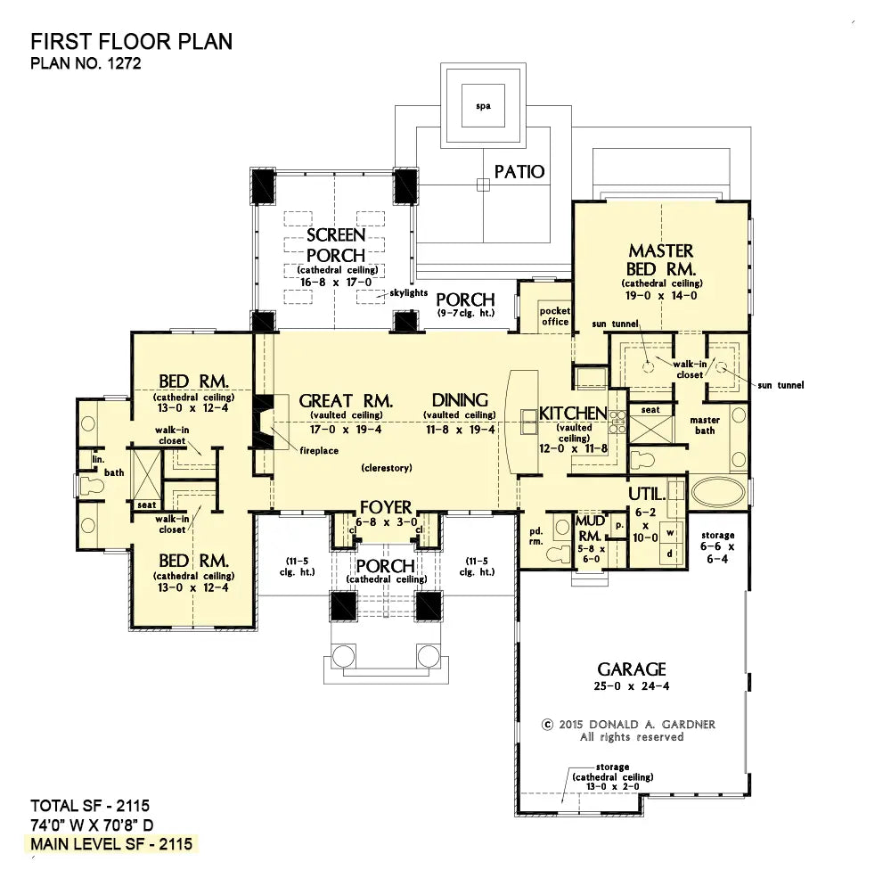 This is the first floor plan image for house plan 1272 The Clearlake