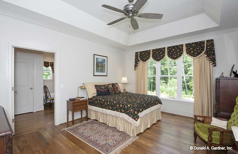 Large and open master bedroom with tray ceilings. The Cline plan 1419