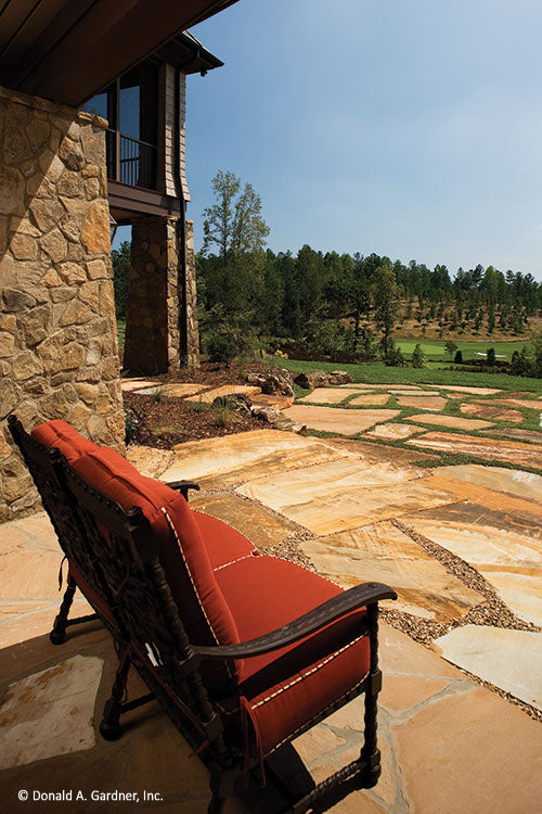 Patio view to the yard. The Clubwell Manor plan 5037. 