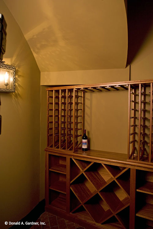 Wine storage in the wine room. The Clubwell Manor plan 5037.  