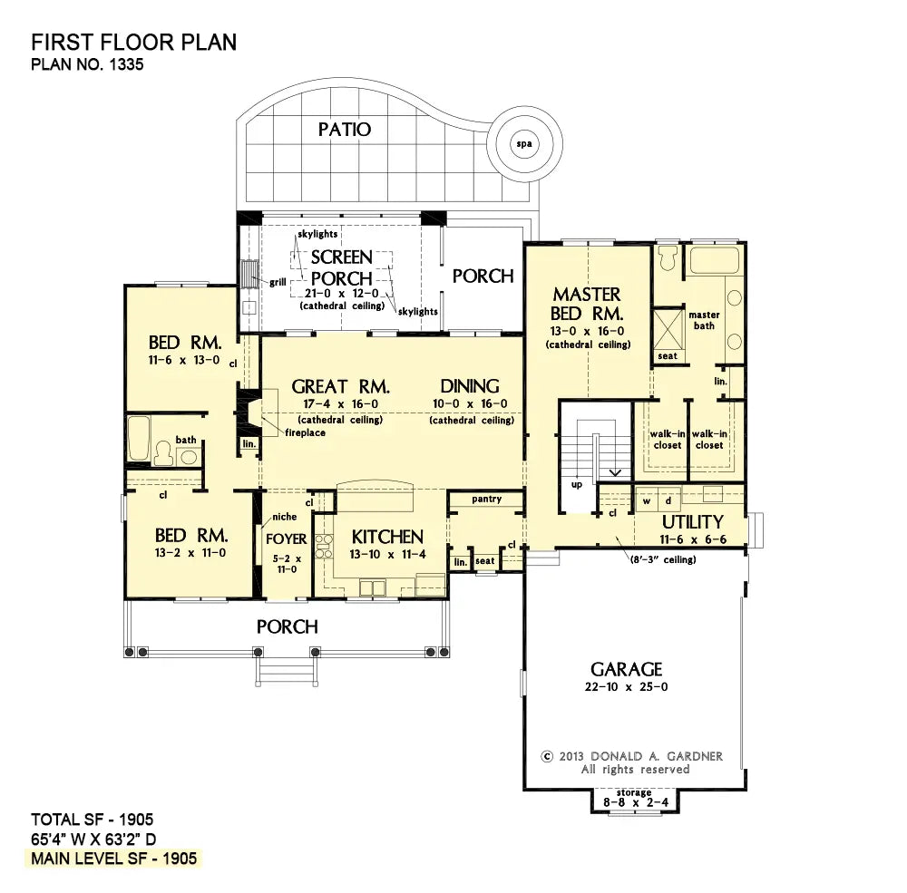 This is the first floor plan image for house plan 1335 The Coleraine