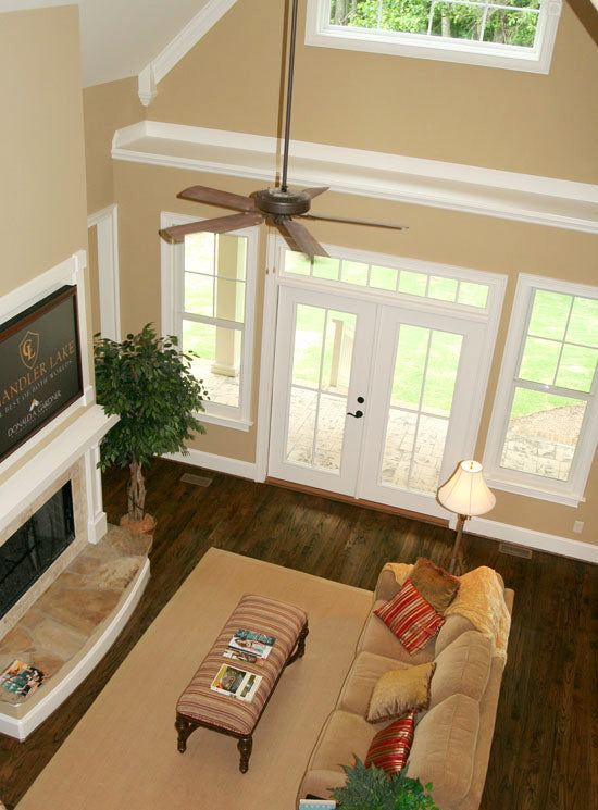 Second story great room view down into the great room. The Collier plan 1216.