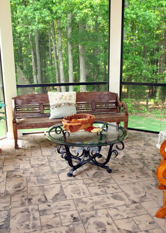 Sitting area in the screened in porch. The Collier plan 1216.