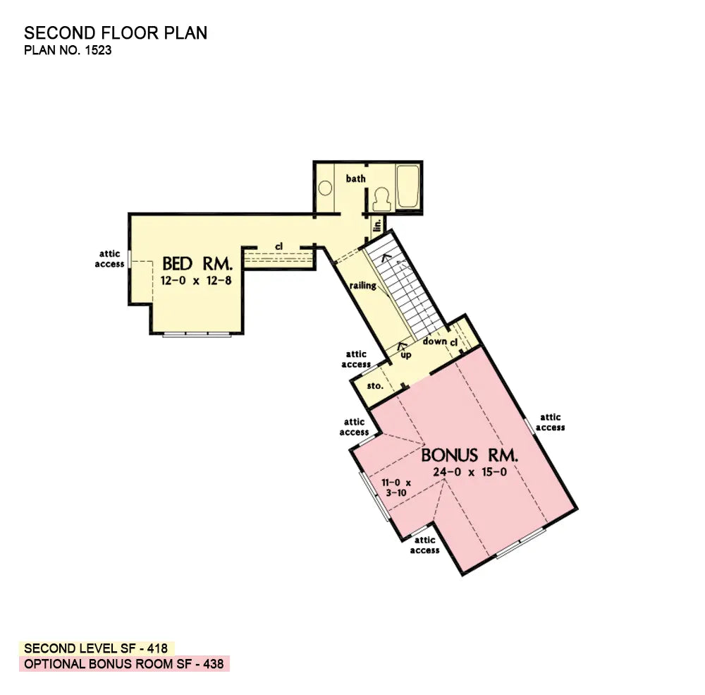 This is the second floor plan image for family house plan 1523 The Constance