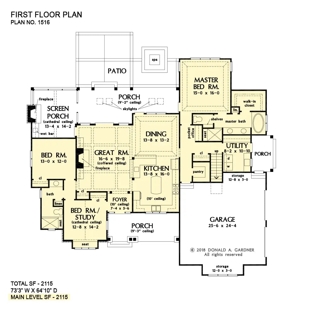 This is the first floor plan image for modern farmhouse house plan 1516 The Coppernorth