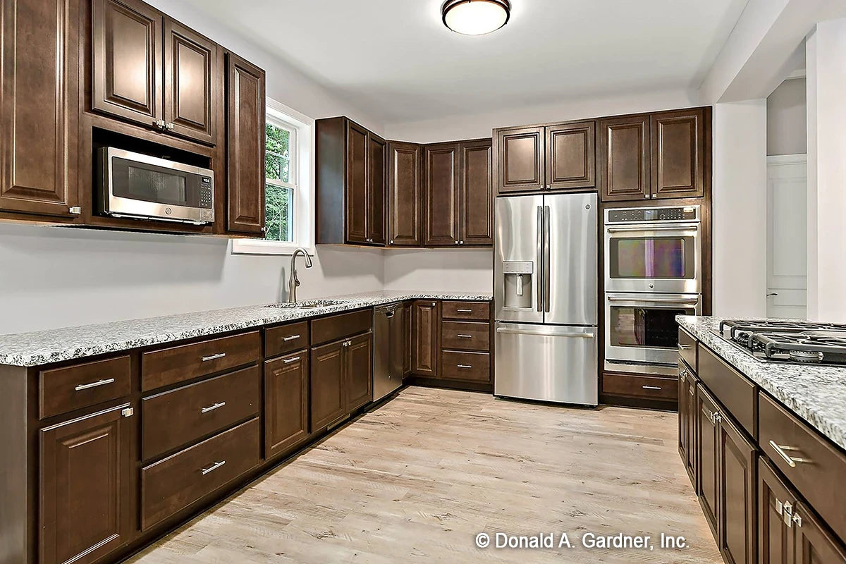 Large kitchen with lots of counter space and stainless appliances