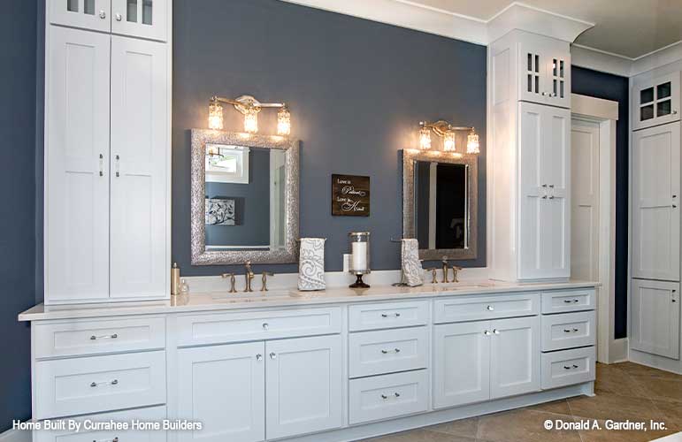 This is a photograph of the master bathroom of luxury house plan 732 The Crowne Canyon as built by a customer