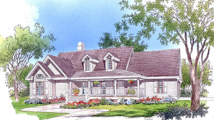 This is an illustration of the front of country house plan 359 The Culver