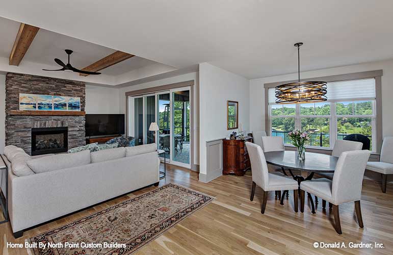 Full view of the dining room and great room. Dawson plan 1502