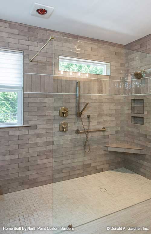 Spa like walk-in shower in the master bathroom. Dawson plan 1502