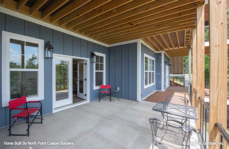 Perfect spot for morning coffee on the rear deck.Dawson plan 1502