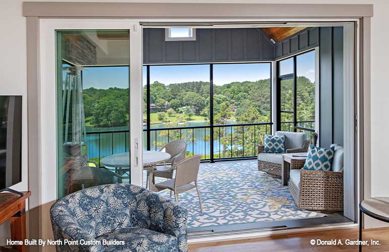 Water view from the great room looking into the screened porch. Gorgeous view to wake up to in the master bedroom with the French doors open to the deck. Dawson plan 1502