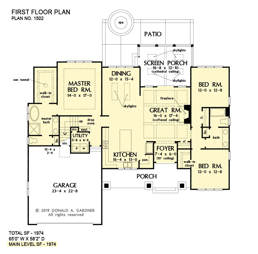 This is the first floor plan image for modern farmhouse house plan 1502 The Dawson