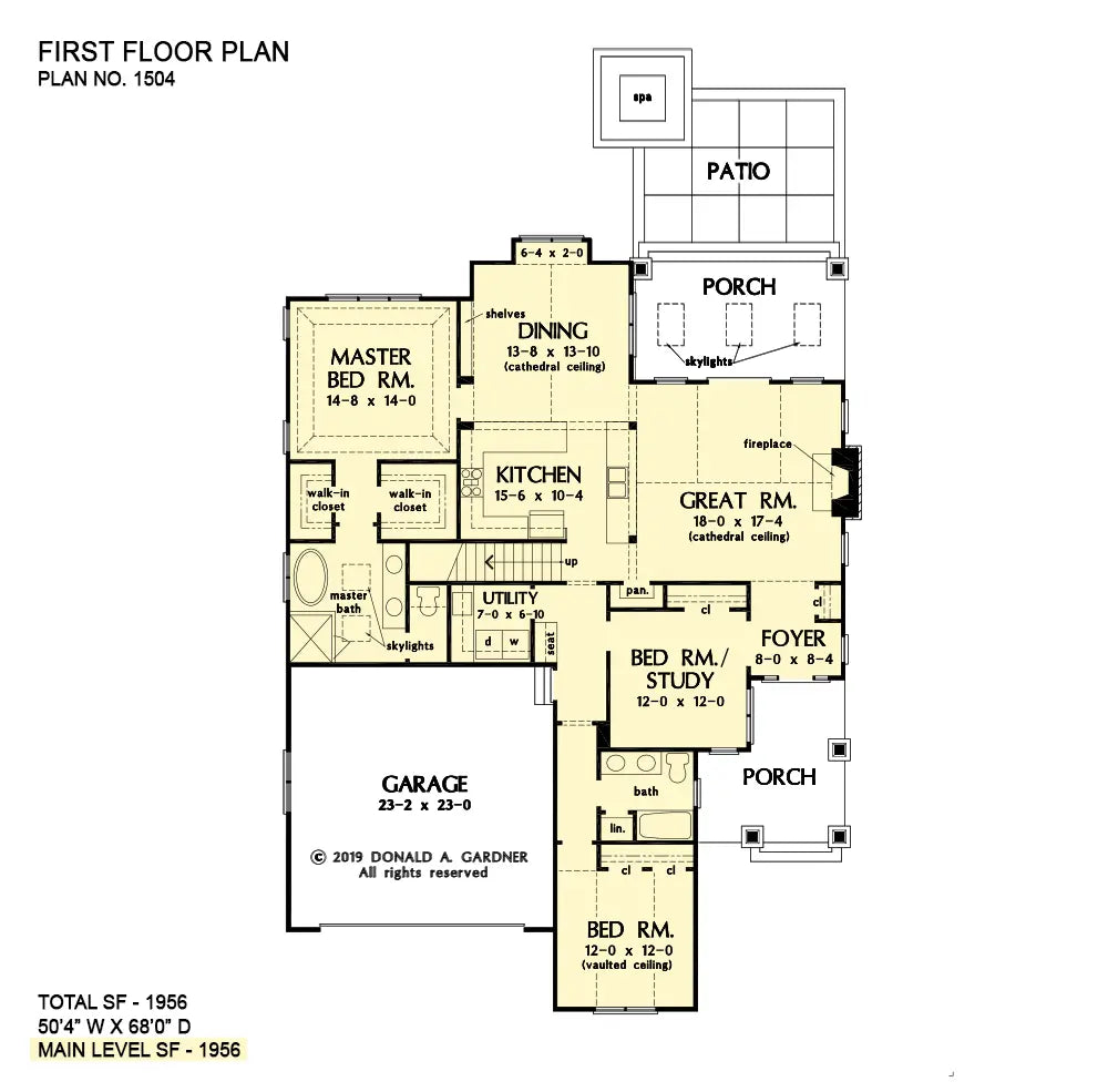 This is the first floor plan image for modern farmhouse house plan 1504 The Dermot