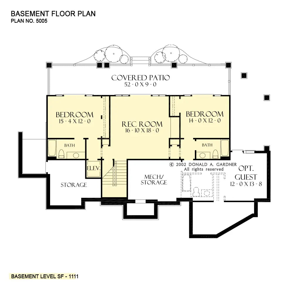 This is the basement floor plan image for mountain house plan 5005 The Dogwood Ridge