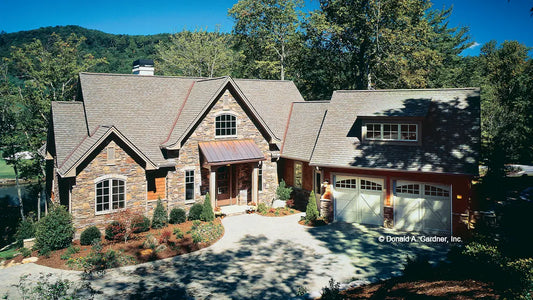 Front view photograph submitted by the customer. The Dogwood Ridge plan 5005.