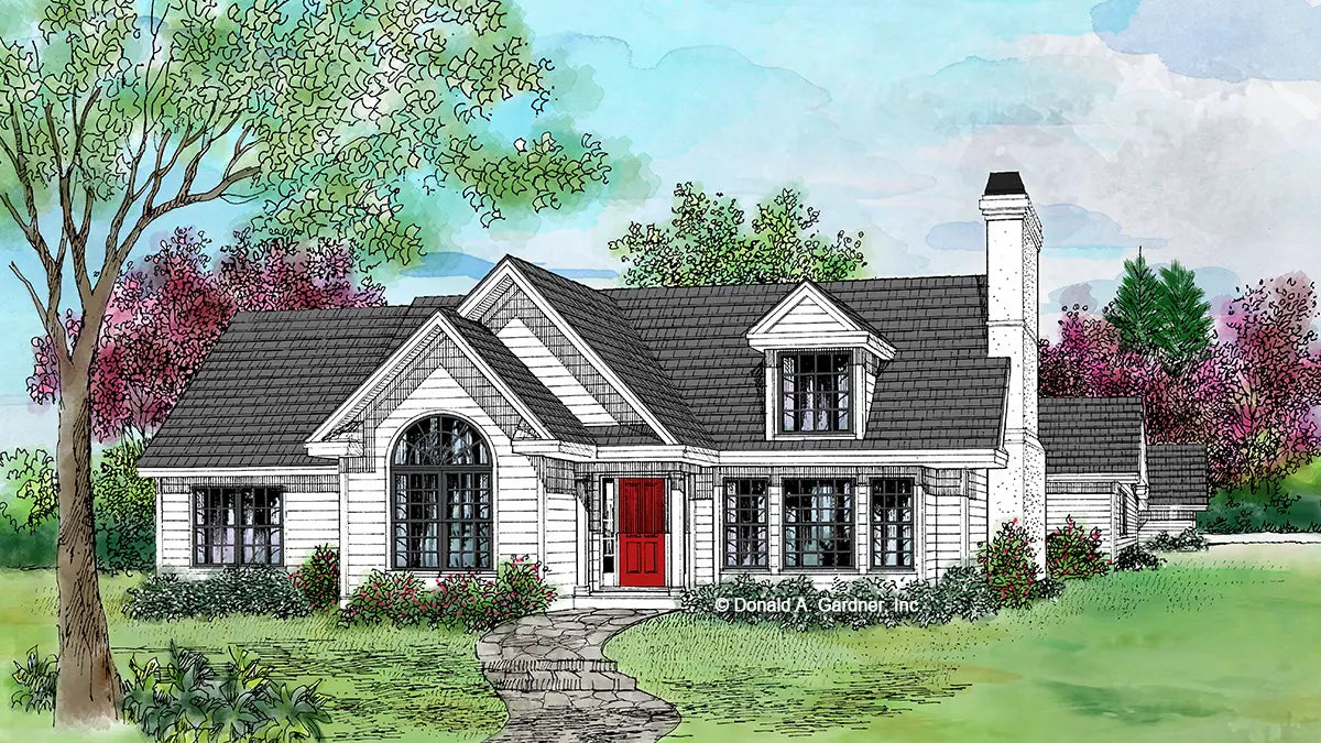 Front view illustration. The Dogwood plan 264.