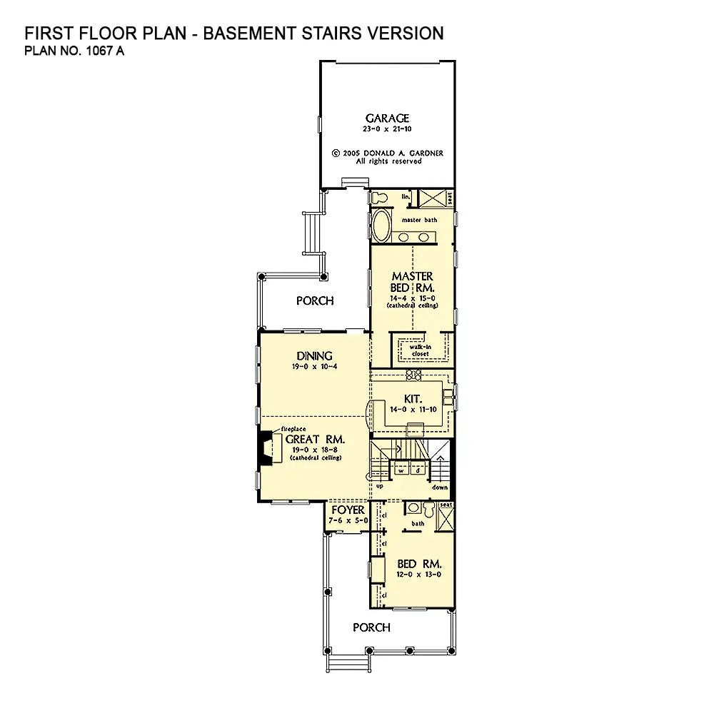 first floor layout showing alteration to the utility area to accommodate stairs to the optional basement