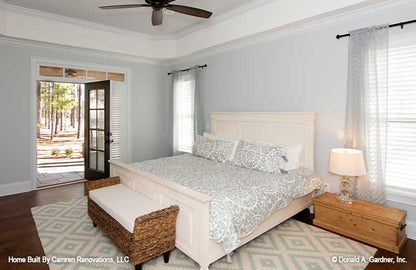 The master bedroom is a quiet retreat in craftsman house plan 1371 The Drake