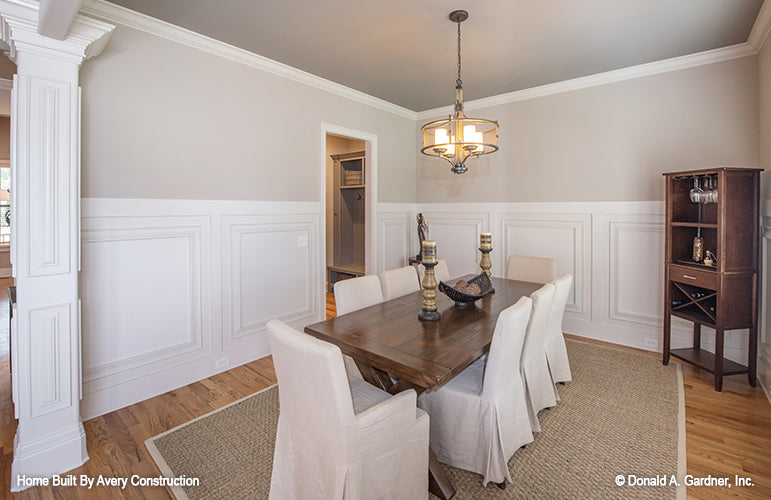 Wainscoting in the dining room. The Drayton Hall plan 1238.